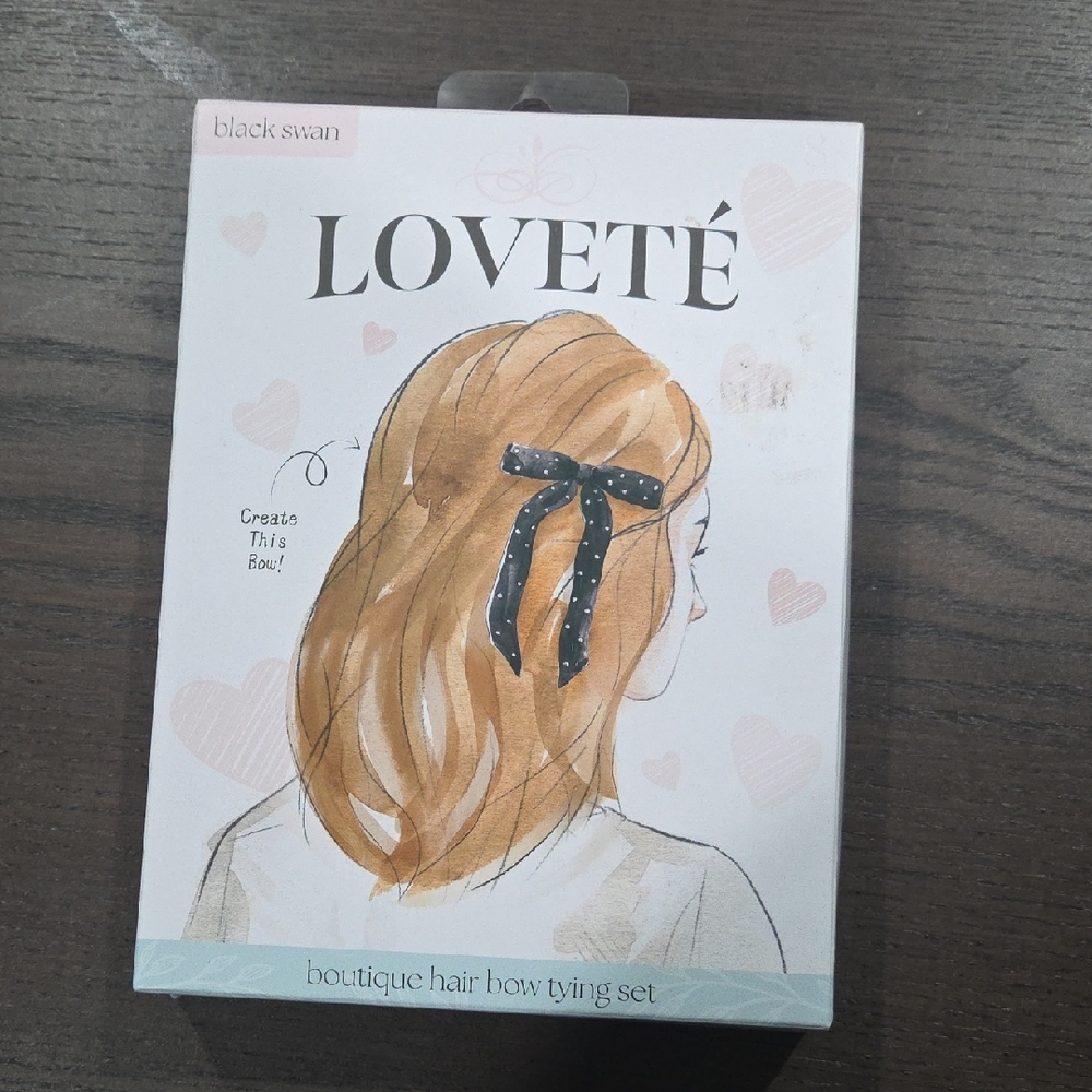 Love Black Polka Dot Hair Bow Tying Set